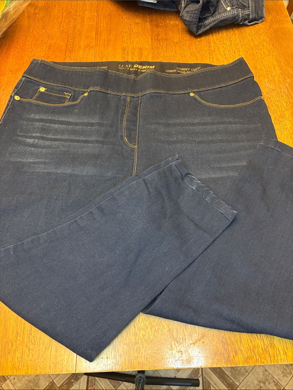 Lane Bryant Navy Jeggings with Contrast Stitching